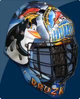 Patrick Droz' custom airbrushed goaliemask